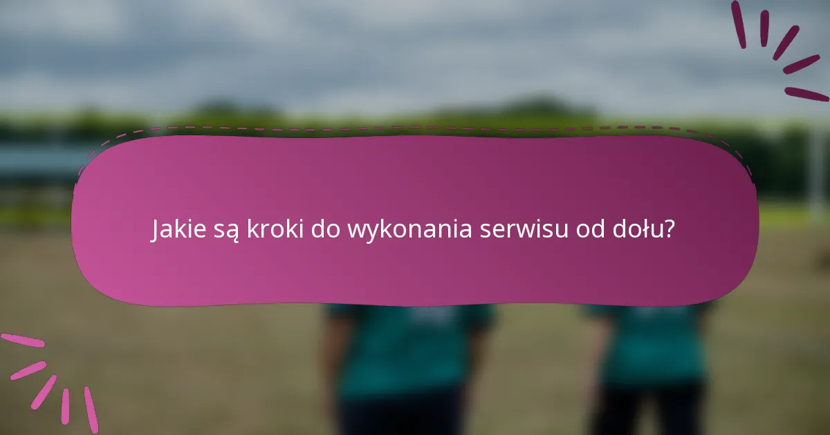 Jakie są kroki do wykonania serwisu od dołu?
